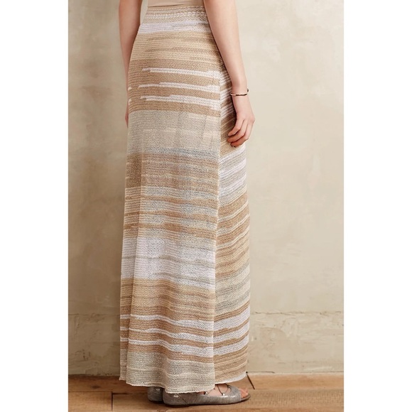 Anthropologie S Cecilia Prado Gold Knit Maxi Skirt - Picture 10 of 11